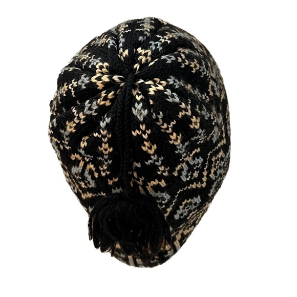 Merkley Beanie Toque Wool Knit Ski Hat Tassel Nordic Blue Made in Canada Vintage - Picture 5 of 10